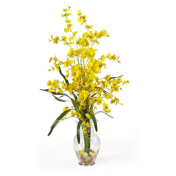 Nearly Natural 31" Dancing Lady Orchid with Liquid Illusion Artificial Flowers, Yellow