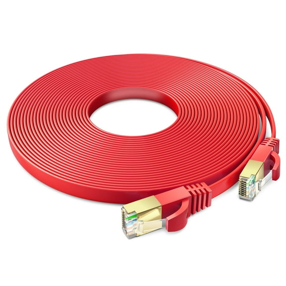 Ethernet Cable 25ft, (Red) - Cat7 High-Speed LAN Cords for Gaming, Streaming, Router, Modem, PC, PS5, Xbox - Slim & Durable Design (25 Feet)