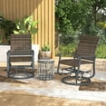thumbnail image 3 of Resenkos Wicker Rattan Swivel Glider Chairs, High-Back, Steel Frame, Brown Set of 2, Perfect Outdoor Patio Seating,Brown, 3 of 11