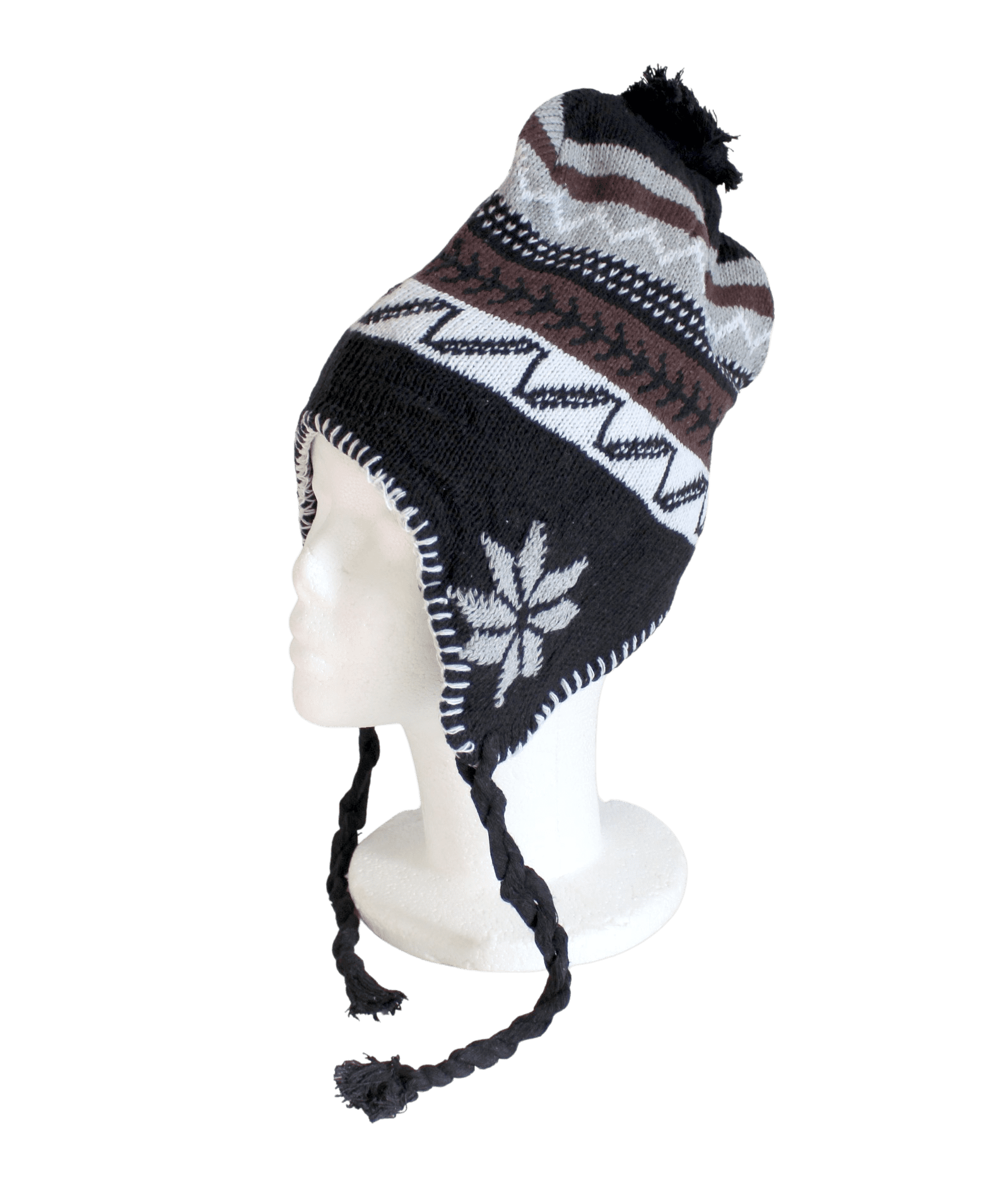 Lot of 12 Men's Peruvian Ski Hat Warm Winter Fleece Lined Assorted