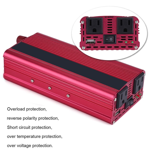 Inversor De Corriente Para Automóvil 2000W DC 12V A AC 110V Convertidor USB