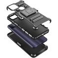 thumbnail image 2 of Kaleidio Case for T-Mobile REVVL 5G [Dual Form] Rugged Holster [Belt Clip][Shockproof] Dual Layer Rubberized Armor Kickstand Cover [Black/Black], 2 of 5