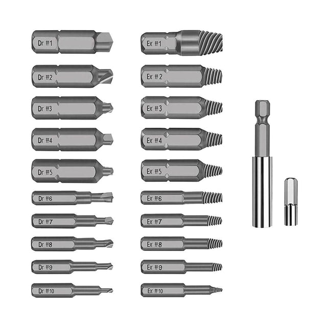 Juego de Brocas Extractor Sunnimix de 22 Piezas para Tornillos Dañados
