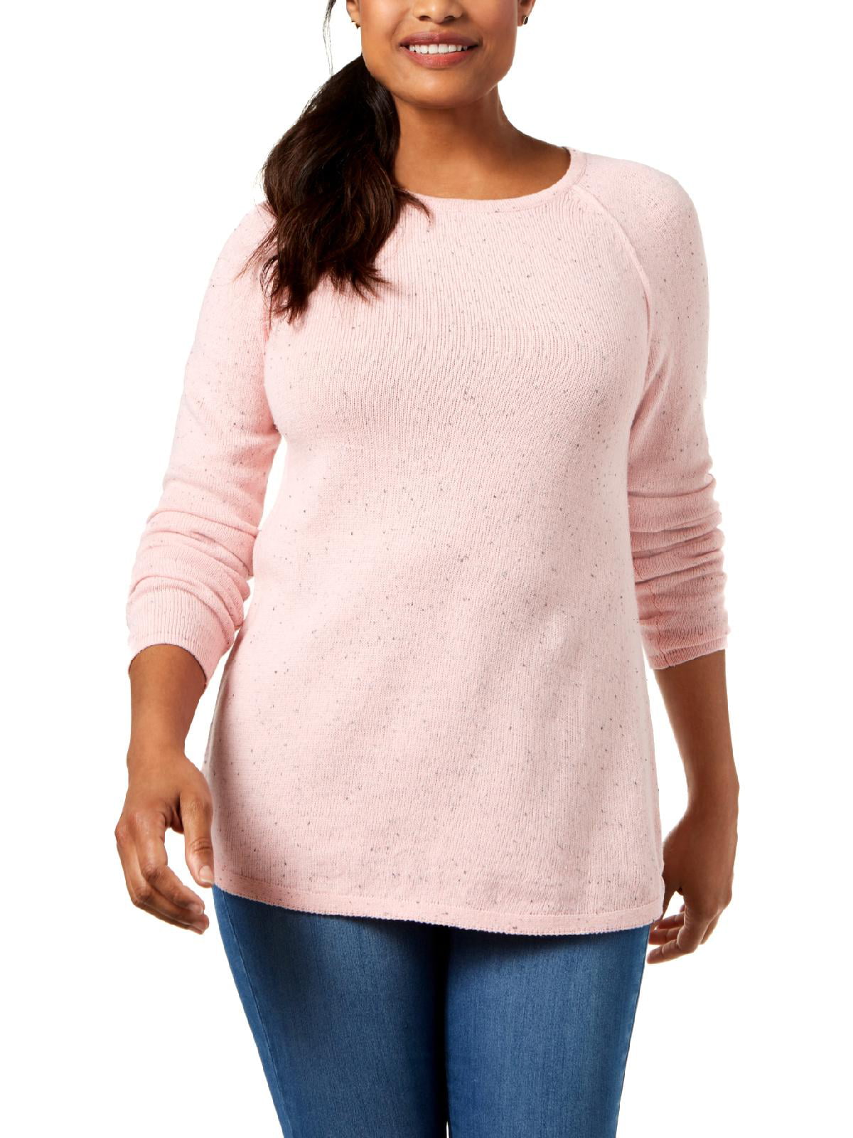 Karen Scott Womens Boatneck Curved-Hem Pullover Sweater - Walmart.com