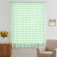 thumbnail image 3 of Green Grid Sheer Curtains 54 Inches Long, Checkered Plaid Gingham Lattice Trellis Print Light Filering Curtains, Breathable Simi Curtain Privacy Drapes for Kitchen Bathroom Small Window Treatment, 3 of 9