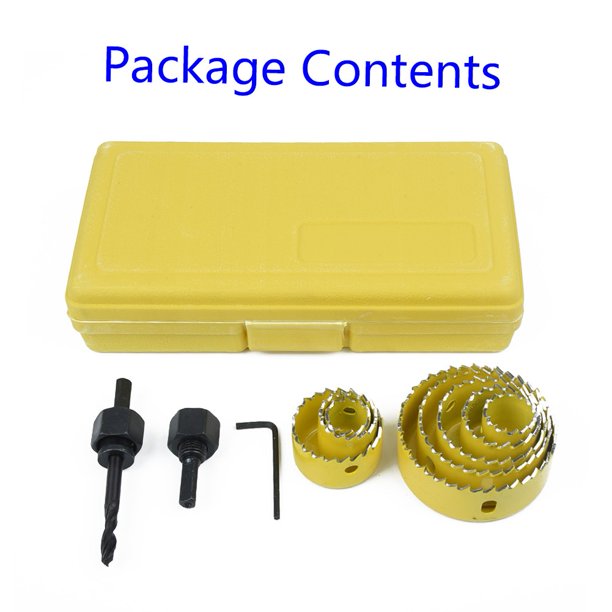 11Pcs Set 1964mm Carbon Steel Hole Saws Drill Wood Sheet Metal Cutting