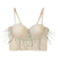 thumbnail image 2 of YWDJ Bras for Women Plus Size Push up Comfortable Bras No Wires Bras Spaghetti Straps Full Coverage Wrap Sleep Bras Padded Comfy Bras Solid Comfy Bras Khaki M, 2 of 5