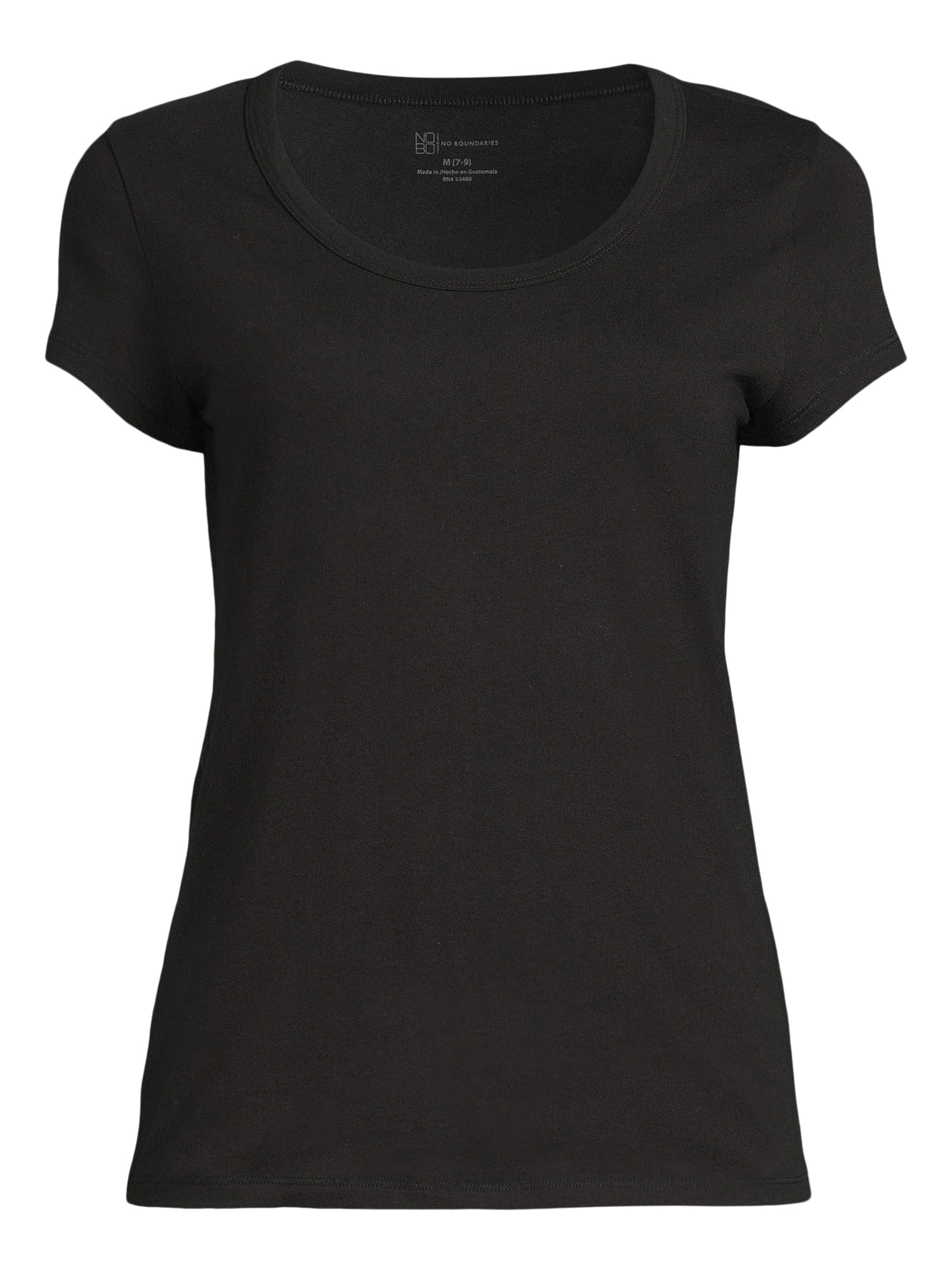 No Boundaries Scoop Neck Short-Sleeve T-Shirt, Black Soot