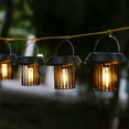 thumbnail image 5 of Meitianfacai Solar Powered Courtyard Light Vintage Edison Bulb Design Waterproof Outdoor Garden Lamp For Patio Pathway And Camping (Black), 5 of 8
