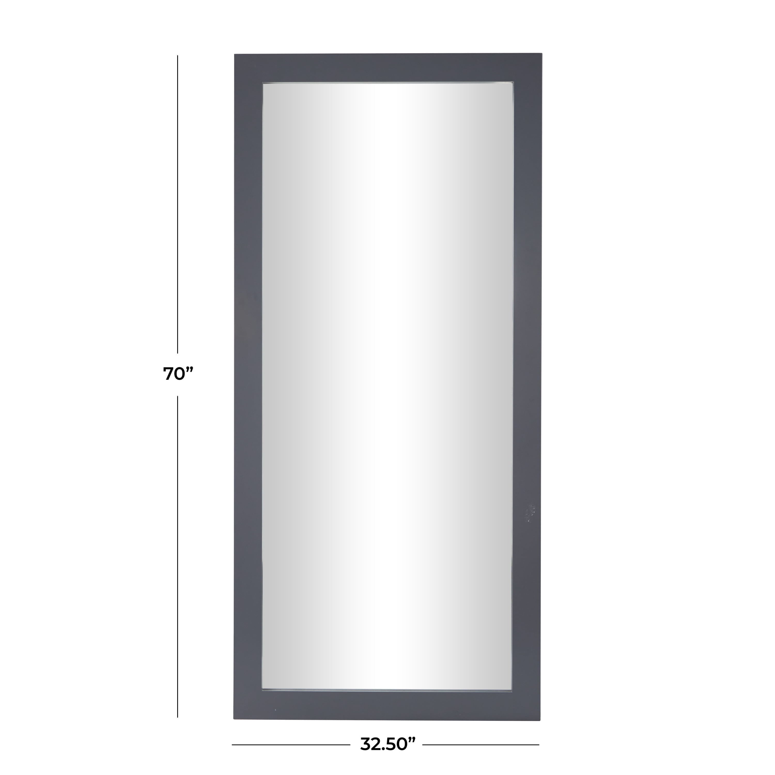 DecMode 33" x 70" Gray Wall Mirror