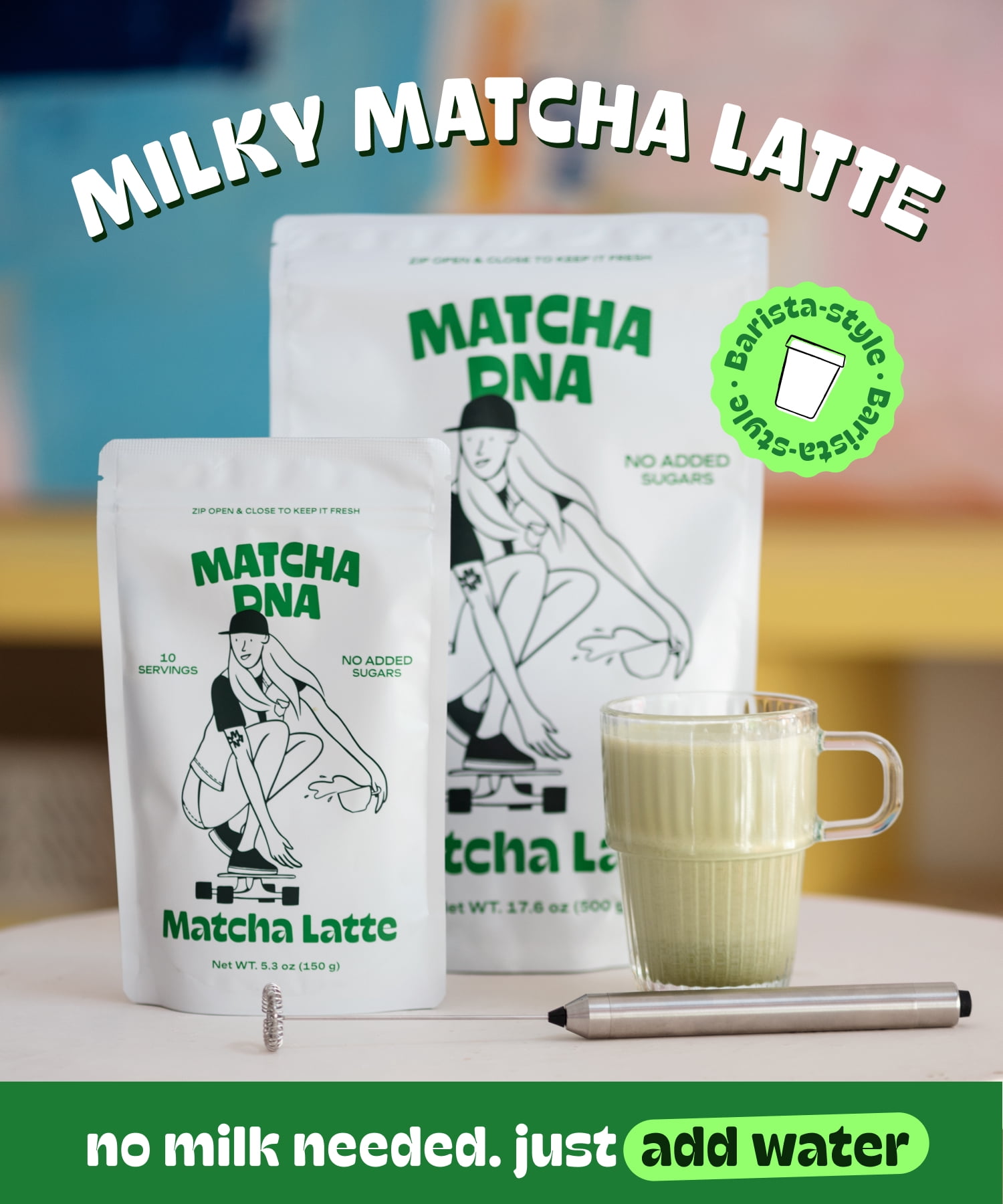 MatchaDNA Sweet Organic Matcha Tea Latte Powder No Sugar Added Naturally Caffeinated 1 Count 1.1 lb (500 Gr)
