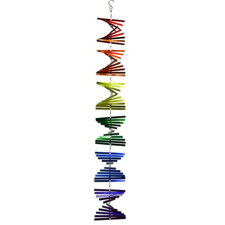 - In the Breeze Stacked Shimmer Helix Hanging Wind Spinner, Stainless Steel, Rainbow Spectrum