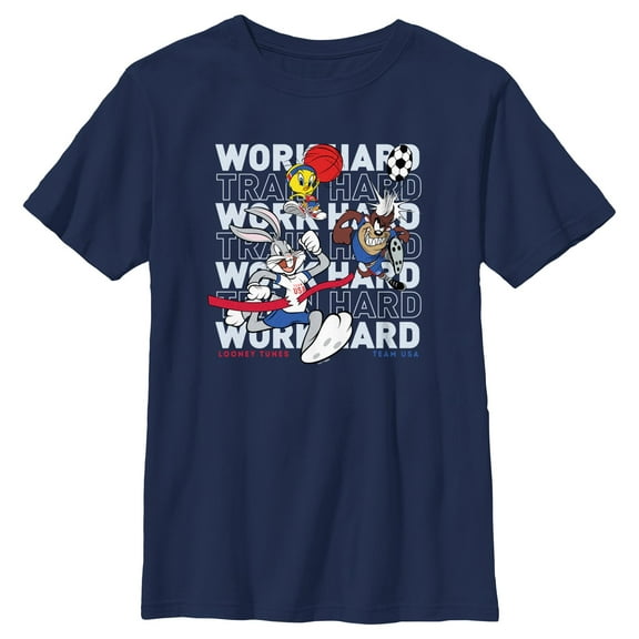 Boy's Looney Tunes Work Hard Crew Graphic T-Shirt