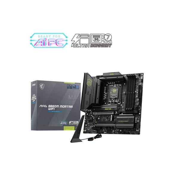 MSI MAG B860M MORTAR WIFI Gaming Desktop Motherboard - Intel B860 Chipset - Socket LGA-1851 - Micro ATX (magb860mmortarwifi)