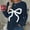 Navy, variant on Women's Cute Bow Print Knit Sweater Loose Crew Neck Long Sleeve Versatile Knitted Pullover Christmas Trendy Sweater