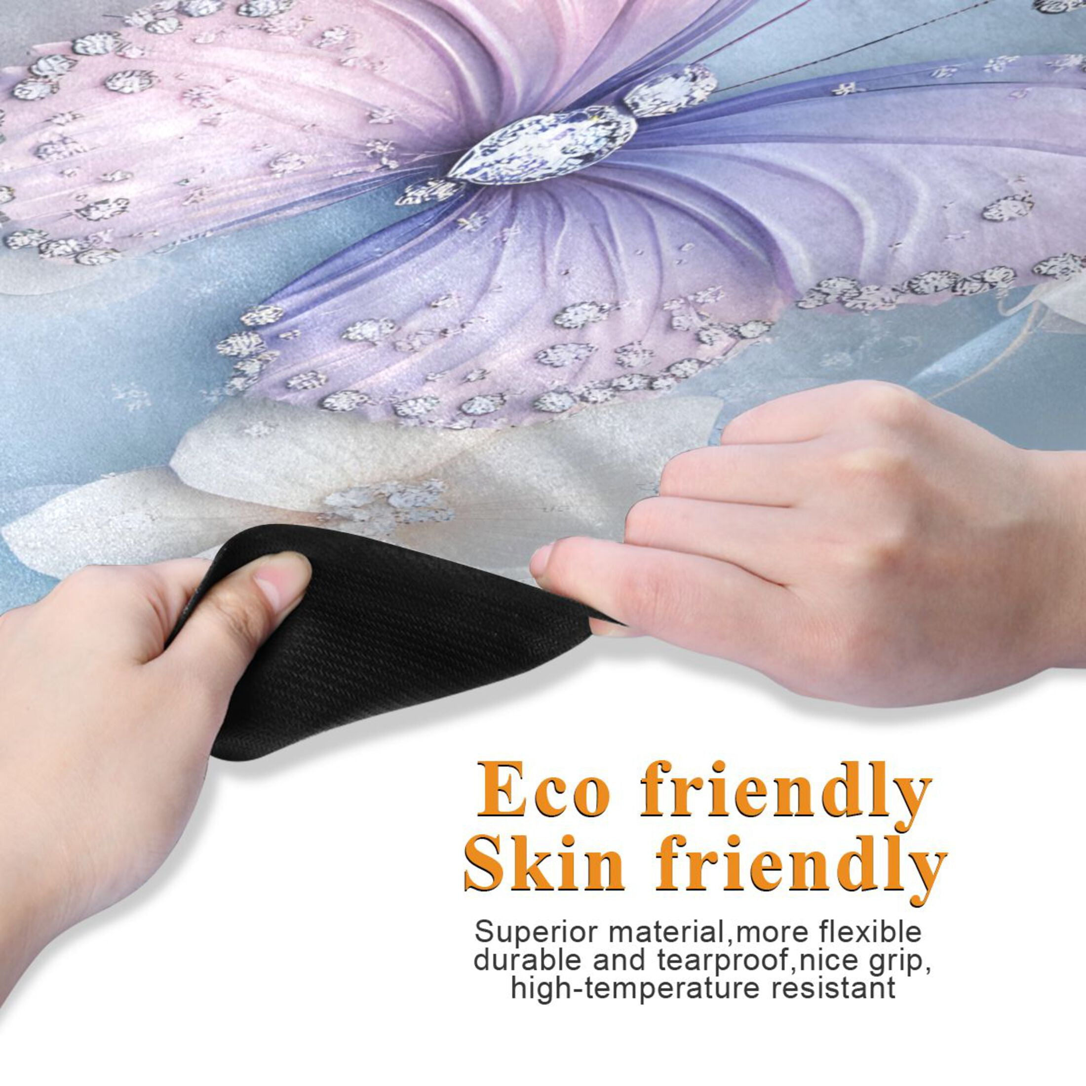BZSMCE Yoga Mat Women Fitness Mat Pearl Blossom Butterfly Pattern