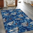 thumbnail image 2 of 4'x6' Area Rugs, Coastal Boat Ocean Indoor Outdoor Area Rug for Living Room Bedroom, Coastal Sea Waves Summer Washable Bathroom Rugs Kitchen Floor Carpet Mats Home Decor Aesthetic, 2 of 8