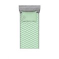 thumbnail image 2 of Ambesonne Retro Fitted Sheet & Pillow Sham Set, Checked Pattern Lines, Queen, Green and Cream, 2 of 3