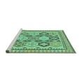 thumbnail image 2 of Ahgly Company Machine Washable Indoor Square Southwestern Turquoise Blue Country Area Rugs, 3' Square, 2 of 4