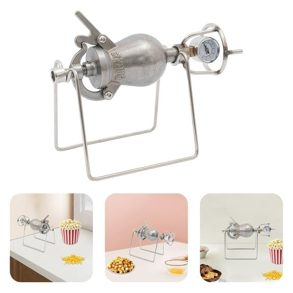 Miumaeov Hand-cranked Hand Popcorn Maker Home Use Mini Stainless Steel Pop Corn Maker Machine Old-Fashioned Popcorn Maker