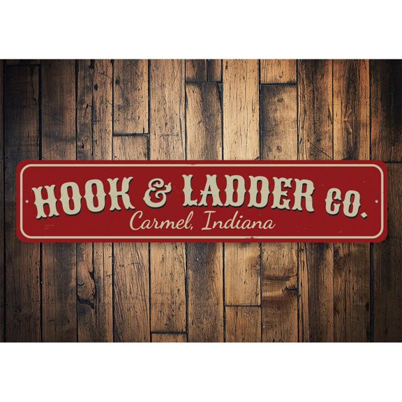 Hook & Ladder Company Novelty Decor, Metal Wall Sign - 4x18 Inches