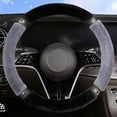 thumbnail image 4 of Winter Warm Plush Steering Wheel Cover for Women - Non Slip Polyester with Rhinestones, Easy Install, 4 of 7