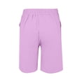 thumbnail image 5 of Women's Cotton Linen Elastic Waist Shorts with Drawstring and Side Pockets, Casual Solid Color Mid-Length Summer Shorts for Daily Wear, Lounge, and Outdoor Activities Pink XXXXL, 5 of 8