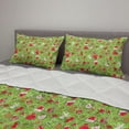 thumbnail image 2 of Christmas Comforter & Sham Bedding Set, Xmas Cartoon Style Pattern Snowman Trees Birds Hat Print, 3 pcs Duvet Set Microfiber Filling Quilt, 5 Sizes, Apple Green Red, by Ambesonne, 2 of 4