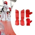 thumbnail image 1 of Equipo de entrenamiento para taekwondo, guantes de boxeo, espinilleras, cómodos guantes para saco de boxeo para principiantes en el ejercicio, Muay Rojo, 1 of 8