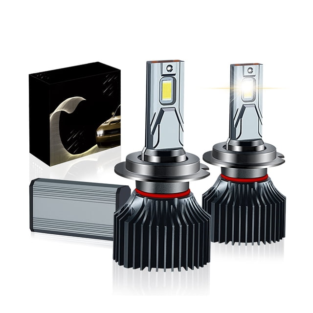 Scienceny 2 piezas de luces LED para coche Universal 6000K 8000LM 120W faro externo lámparas de disipación de calor accesorios de conducción nocturna Bombillas para automóviles Scienceny VI016260-01B