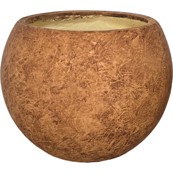 Jardinière Haute Ronde en Fibres de Chameau de 13,5 H x 17 Pouces Dia (Ouverture de Pot de 12 Pouces) avec Trou de Drainage, Grand Pot pour Plante Intérieur/extérieur pour Maison, Patio, Jardin, Idéale pour Grandes Plantes