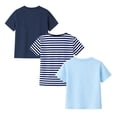 thumbnail image 2 of HILEELANG 2-7T Toddler/Little Boys Light Blue/Navy/Stripe Dinosaur ROAR 100% Cotton T-Shirt 3-Pack, Size 6, 2 of 7