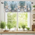thumbnail image 2 of Ocean Coral Valances for Windows, 42 x 12in, Shell Starfish Plant Leaf Coastal Rustic Rod Pocket Kitchen Valance Curtain Light Filtering Window Treatments for Living Room Bedroom, 1 Panel, 2 of 7
