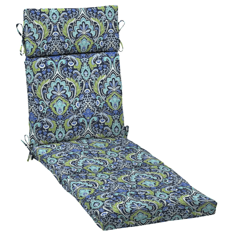 Better Homes & Gardens Navy Damask 72 x 21 in. Outdoor Chaise Lounge