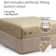 thumbnail image 3 of CGK Linens 400 Thread Count Single Fitted Sheet Only - Queen Size 100% Cotton Sateen Bottom Sheet, Fits Mattress Up To 16", Cream, 3 of 4