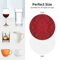 thumbnail image 4 of KLL Drink Coasters Set Round Shape of 4,PU Leather Absorbent Coasters Set Decorative Coffee Cup Coasters Housewarming Gift for Home Decor-Vintage Burgundy, 4 of 5