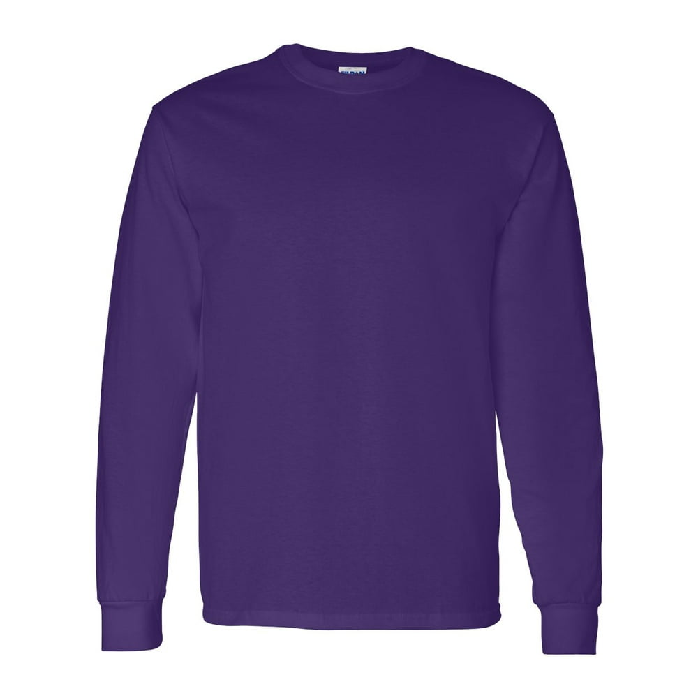 Gildan - Gildan 5400 Men's Long Sleeve Cotton T-Shirt - Purple - XX-Large - Walmart.com