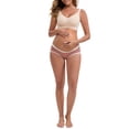 thumbnail image 2 of INSPIRE CHIC Women's Ice Silk Ribbed V-Shaped Low Rise Maternity Briefs Color Patchwork Pregnancy Panties 2 Packs M 1 Light Brown 1 Brown, 2 of 4