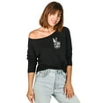 thumbnail image 2 of Do Good. Be Good. Women's Fashion Slouchy 3/4 Sleeves Raglan Lightweight Sweatshirt Black Medium, 2 of 3