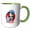 Green/White, variant on 3drose, Cute Girl, a Bucket of Ice, Cold Refreshing Drink. Cinco De Mayo Gift, 15oz Two-tone Yellow Mug