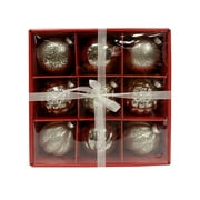Holiday Time Vintage-Inspired Silver Glass Christmas Ornaments, 9 Count