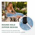 thumbnail image 4 of Round Outdoor Tablecloth with Umbrella Hole and Zipper, Blue Jellyfish Tablecloth with Elastic Waterproof, Retro Coastal Nautical Starfish Coral Leaves Patio Table Covers for 36" - 44" Pool Tables, 4 of 9
