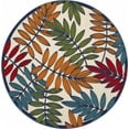 thumbnail image 1 of homeroots outdoor 384944 Tapis Rond Multicolore à Feuilles 5 Pieds Intérieur Extérieur, 1 of 1