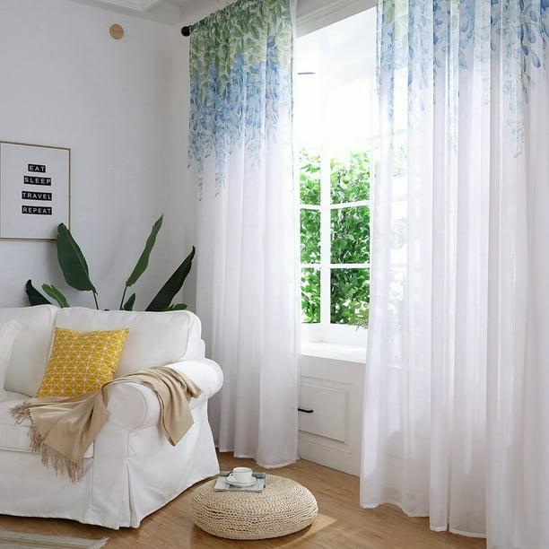 Cortina de Ventana de Poliéster, Decretacia Elegante, Cenefas de Gasa para Dormitorio y Sala de Estar