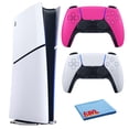 thumbnail image 1 of PlayStation 5 Slim, consola PS5 edición digital para videojuegos, paquete de almacenamiento SSD integrado de 1 TB con controlador inalámbrico Sony PS-5 DualSense adicional - Nova Pink y accesorios, 1 of 6