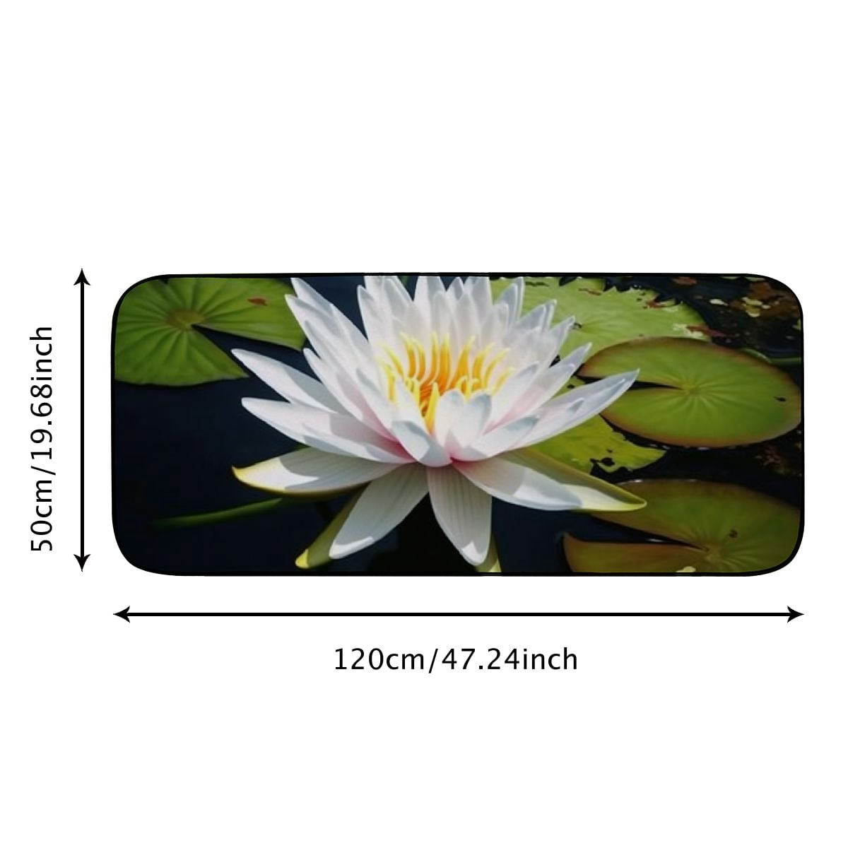 Heduofu Decorative Door Mat, Door Mat with Non-Slip Rubber Backing, Easy Cleaning, Traps Dirt, for Entry, Patio, Garage - Water Lilly Lily Water Pond Summer Flower Nature 19.68*47.24 in