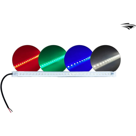 Pactrade Marine Boat Interior LED Marine Courtesy Fishing Lights Boat Cabin Lights Deck Lights RGBW Surface Mounting 10-24 Volts for Pontoon boat Small boat Yacht Bass Boat Dinghy Kayak (16 Inches)