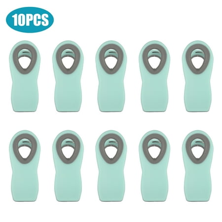 EEEKit 5/10 Pieces Bag Clips Magnetic Clips Chip Clips, Food Seal Clip File Clamps Storage Bags Clips with Airtight Seal for Home Kitchen Refrigerator Office Supplies (Color: Light Green or Blue )