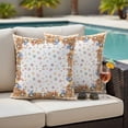 thumbnail image 4 of Fall Pumpkins Outdoor Waterproof Pillow Covers, Thanksgiving Gnomes Autumn Leaves Orange Check Decorative Square Throw Pillowcase Sofa Cushion Sham for Patio/Couch/Chair, 26"x26" 2 Pack, 4 of 8