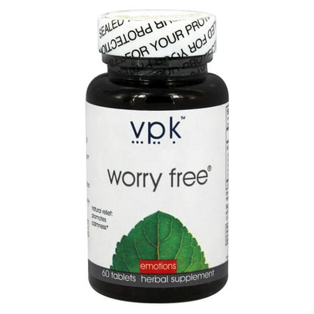 Worry Free | 60 Herbal Tablets - 1000 mg ea. | Worry ManagementTM | Natural Relief for Worry, Stress &